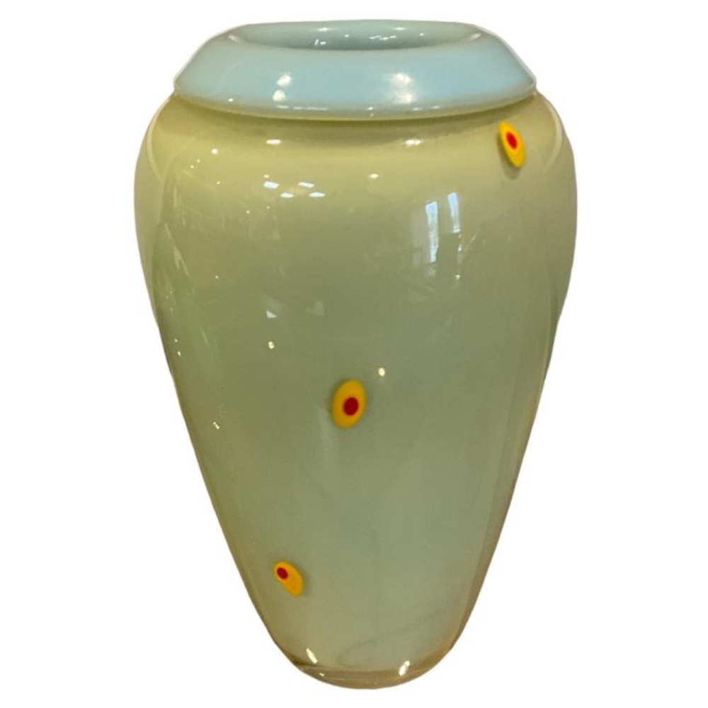 "Lost Angel" Art glass vase 8 inches signed beautiful rare colors Joel O'Dorisio